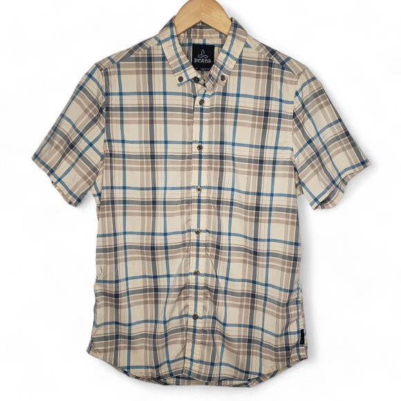 Prana Men's Granger Taper Fit Plaid Stretch Button Up Shirt - Picture 1 of 6